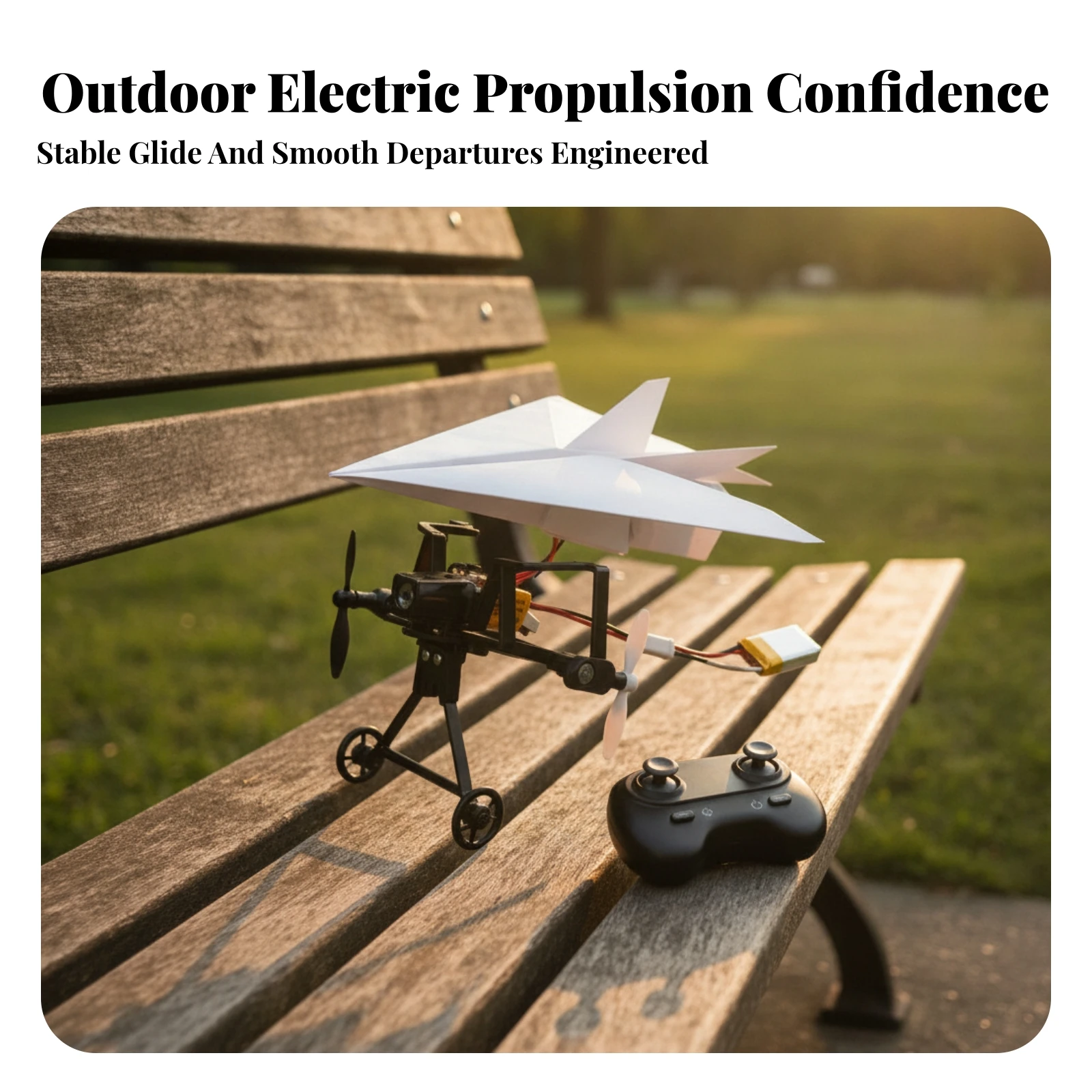 RC Paper Airplane Kit DIY Paper Airplane with Power Module Flying Model Foldable Toy Lightweight for Hobbyists, Outdoor Play