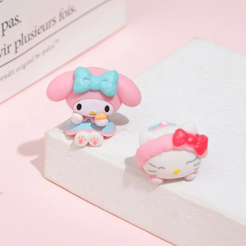 Sanurgente-Figurines d'anime Kuromi Pochacco, Cinnamoroll, Melody Butter, Modèle de bureau, Ornements de voiture, Décoration d'intérieur, Jouet pour enfant, Insert de gâteau, 5 pièces