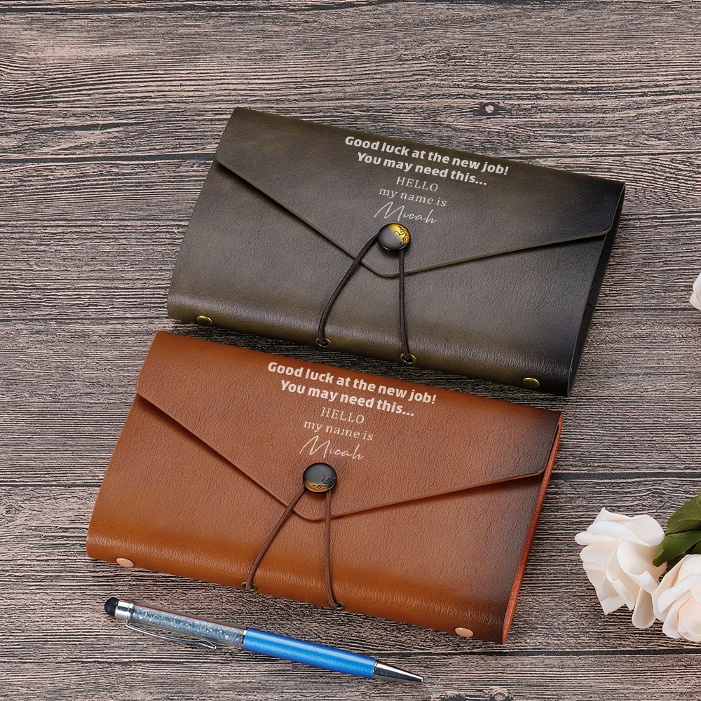 

Custom Leather Journal with Name Personalized Notebook Office Appreciation Gifts for Coworker Boss Employee New Job Leaving Gift