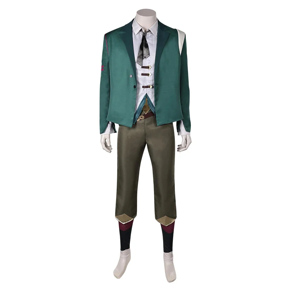 Ekko Arcane Cosplay Uniform Shirt Coat Pants Tie Anime Game LOL Costume Men Adult Outfits Halloween Carnival Party Fantasia Suit