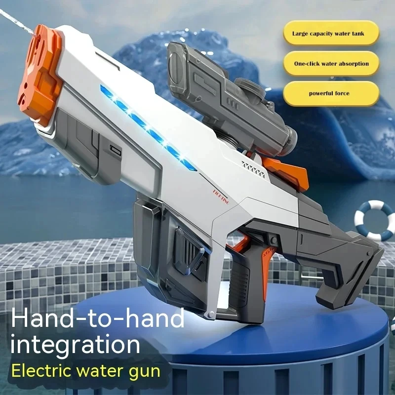 Pistola de água de sucção totalmente automática, brinquedo elétrico de alta pressão, blaster de água, piscina, verão, ar livre, praia, batalha, festa, brinquedo de água