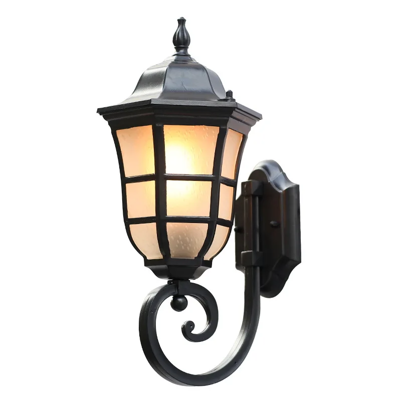 

Europe Outdoor Wall Light Retro Garden Yard Porch Lamp Residential Balcony Exterior Waterproof Lighting E27 Bulb Glass Fixtures