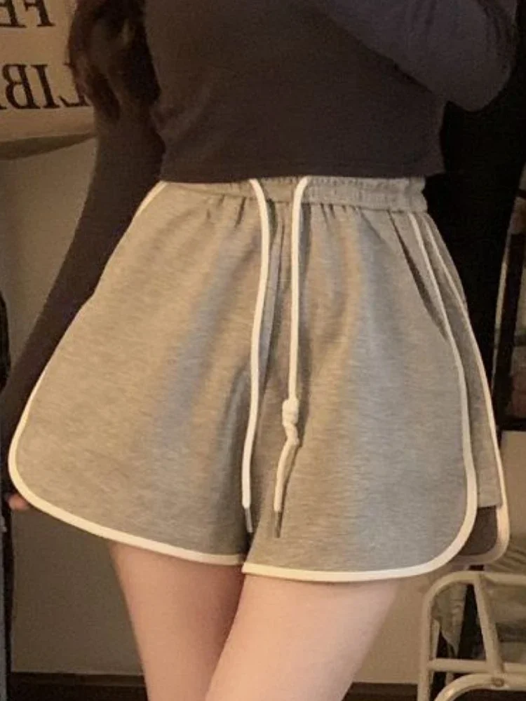 Shorts Women Summer Sporty Design Simple Straight Daily Students Tender Patchwork High Waist Leisure All-match Basic New Cozy