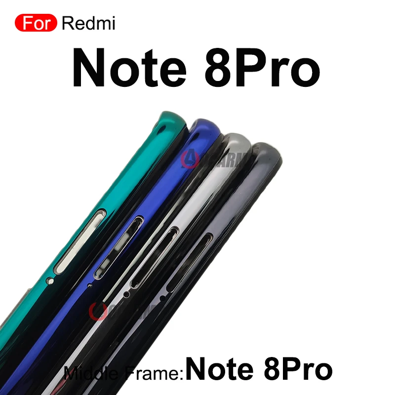 For Redmi Note 8 Pro 8Pro Grey Blue Green White Middle Frame + Side Keys Replacement Parts