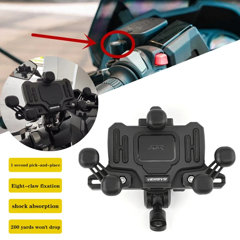 

2023 Motorcycle Handlebar Mirror Mobile Phone GPS Stand Bracket For Kawasaki Versys 650 1000 Versys650 Versys1000 Accessories