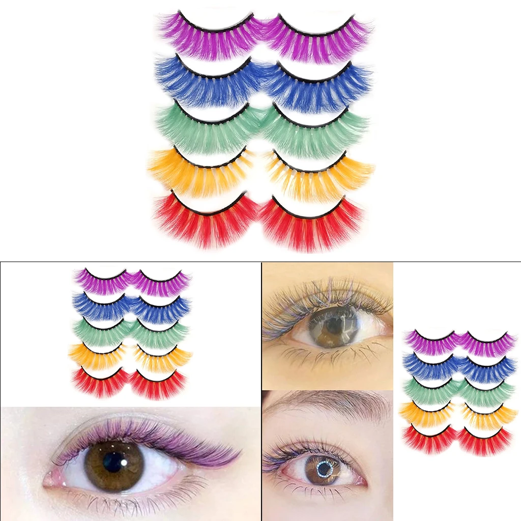 5 paires d'Halloween faux doux naturel confortable pour un maquillage dramatique des yeux