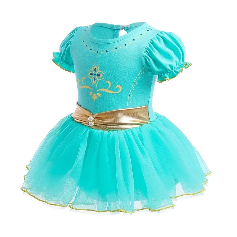 New Summer Baby Girl Bodysuit Newborn Birthday Clothing Short Sleeve Round Collar Princess Sweet Role Play Jumpsuit K8563