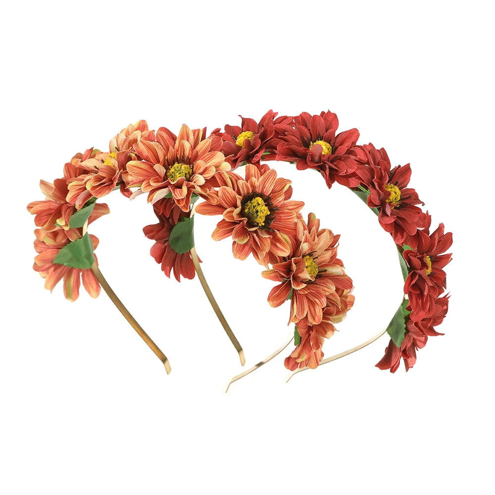 ที่คาดผมดอกไม้ผ้าประดิษฐ์แบบใหม่ ที่คาดผมดอกไม้สำหรับผู้หญิง ใช้ในชีวิตประจำวัน ถ่ายภาพแนวศิลปะ สไตล์โบฮีเมียน เครื่องประดับผม