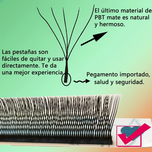 Imagen 2 del producto Extensiones de Pestañas Tbestt en Forma de U YY 4D 5D W, Pestañas Suaves, Pestañas 4D 5D en Forma de U con Volumen