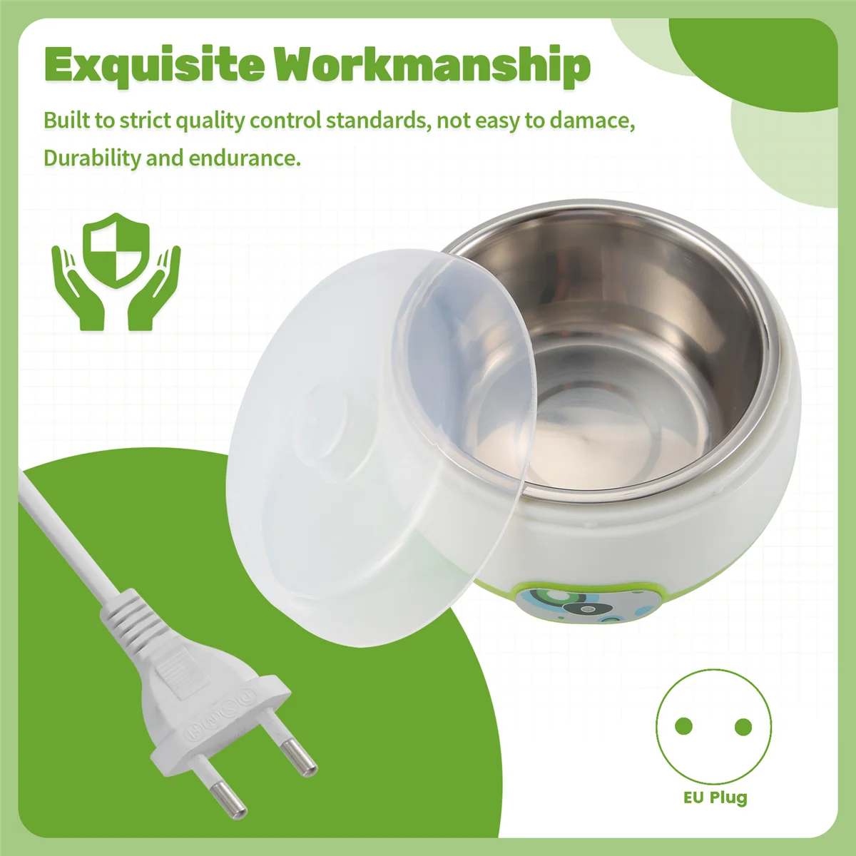 HOT Yoghourt Machine, Automatic Stainless Steel Liner Yogurt Maker Machine Home DIY Yoghourt Container, Yogurt Maker EU Plug