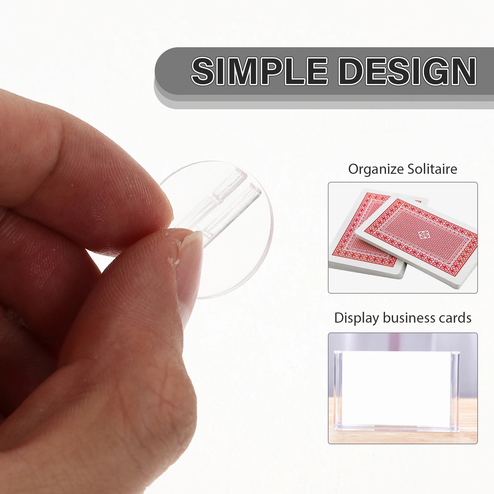 

100pcs Business Card Holder Display Stand Plastic Card Organizer Vertical Clear Accessories for Office Home Use