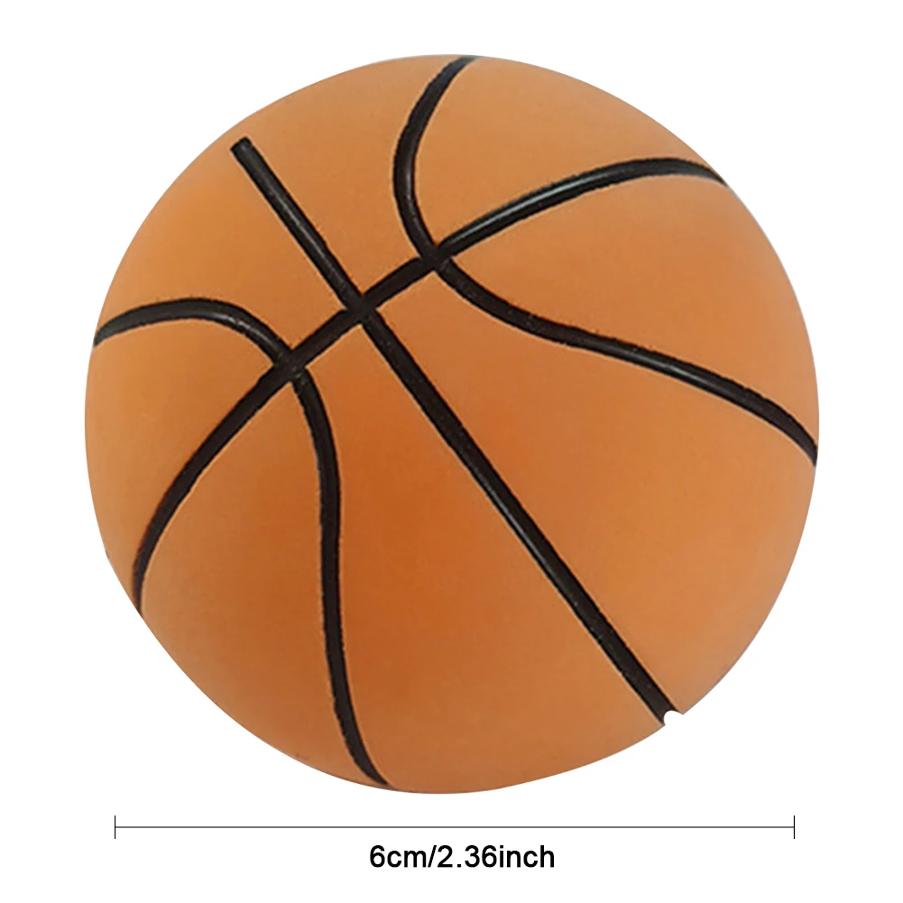 6cm High Elastic Mini Basketball Rubber Mini Sports Basketball Toy Soft High Bouncy Decompression Ball Parent-Child Game