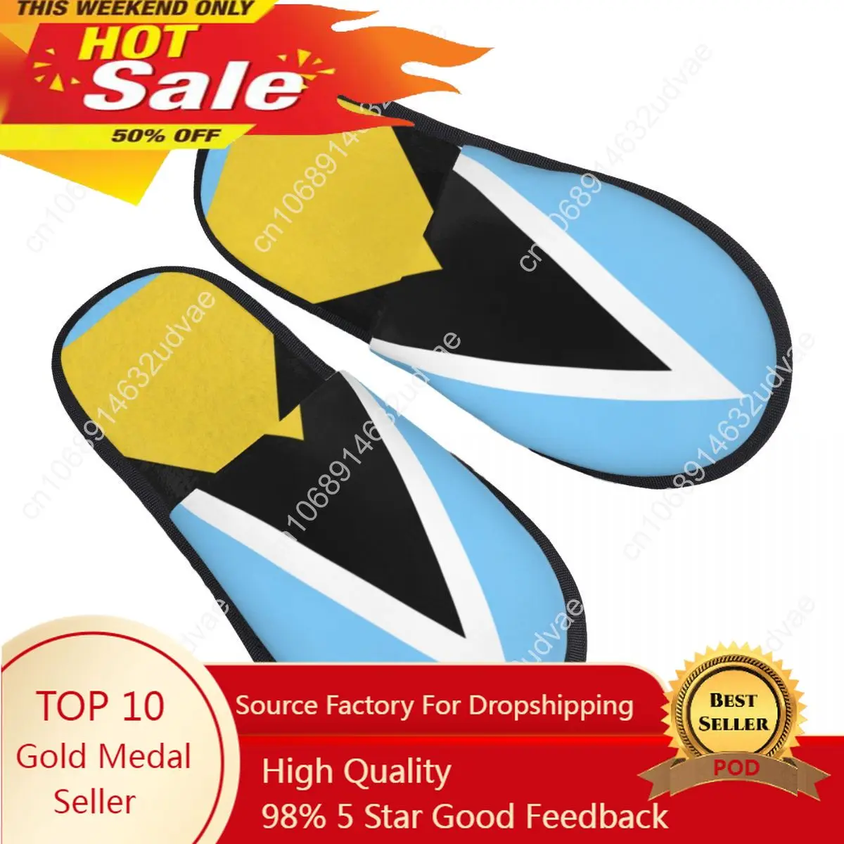 

Flag Of Saint Saint Lucia Slipper For Women Men Fluffy Winter Warm Slippers Indoor Slippers