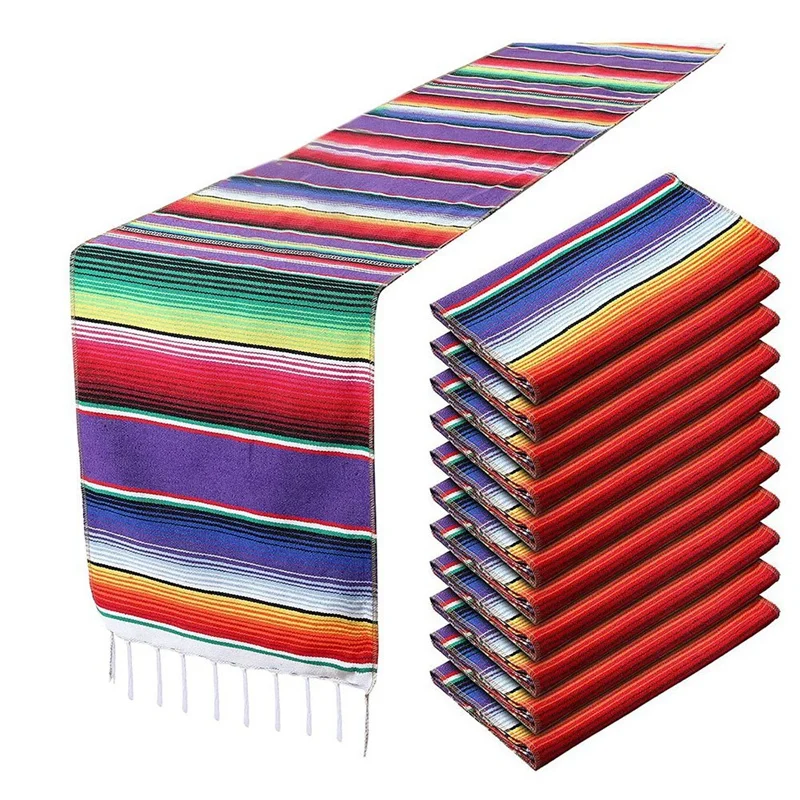 2 шт. мексиканский декор 14 х 108 дюймов для мексиканской вечеринки, свадебные украшения, обеденный стол для пикников на открытом воздухе