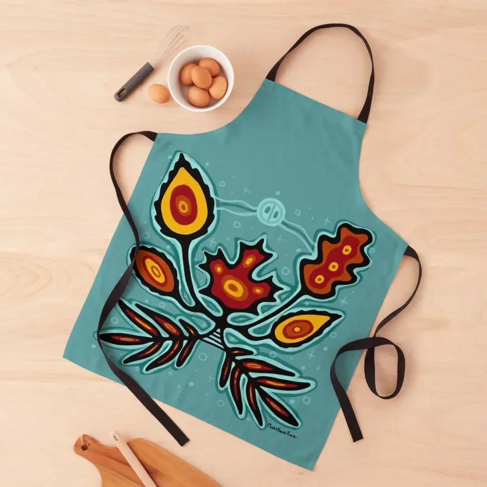 

Fall leaves under the moon Apron Kitchen professional hairdresser Customizable Apron