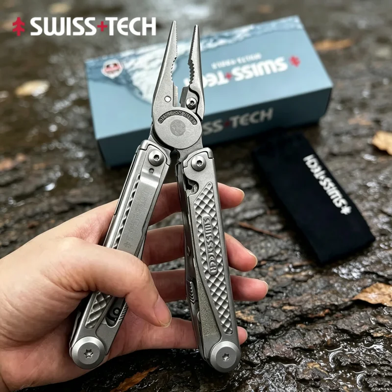 SWISS TECH 18 in 1 Multitool Pliers Folding Multi-functional Combination Tool Pocket Knife Portable EDC Outdoor Equipment