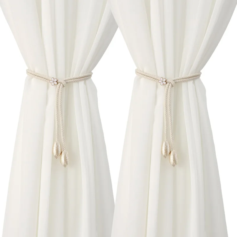 

Adjustable Oxford Cotton Curtain Tiebacks Rope Holdbacks Strap Creative Window Drapery Buckle Band Modern Home Decor Accessories