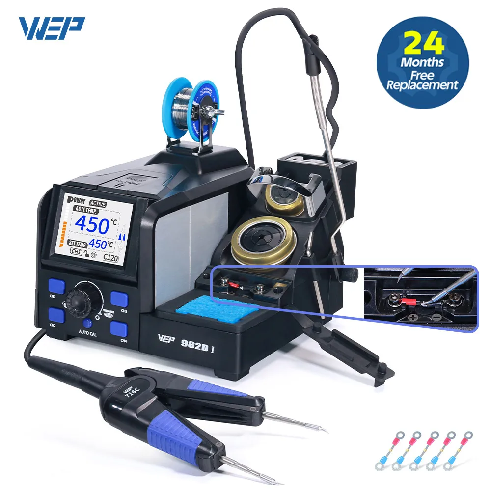 WEP 982D-I Precision Soldering Station Desoldering Tweezers Rework Station For Micro Component, Auto Temperature Calibration