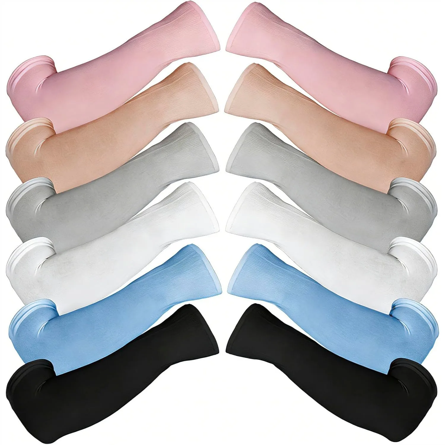 6 Pairs Arm Sleeves for Men Women Cooling Tattoo Cover Up, Sun Protection Compression Sleeves Breathable Multicolor