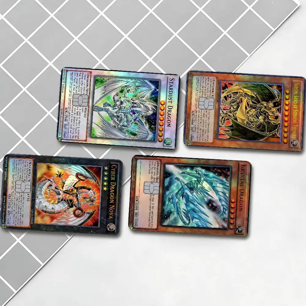Yu-Gi-Oh Card Cool Laser Card Skin Sticker 4 Stück/Set wasserfester, kratzfester Bankkarten-Schutzaufkleber für Kreditkarten