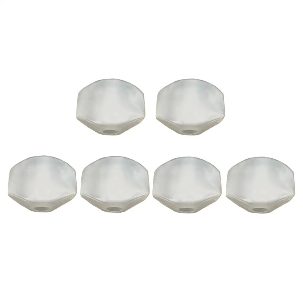 6 Pieces Plastic Guitar Tuning Pegs Keys Buttons Caps Knobs Acoustic Guitar Replacement Parts White Stringed Instruments