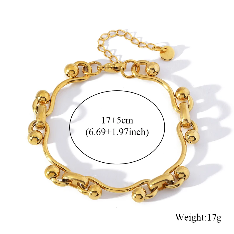 EILIECK 316L Edelstahl Hochwertige Runde Perlenkette Handgefertigtes Halsketten-Armband-Set Wasserfester Statement-Schmuck – Detail 7