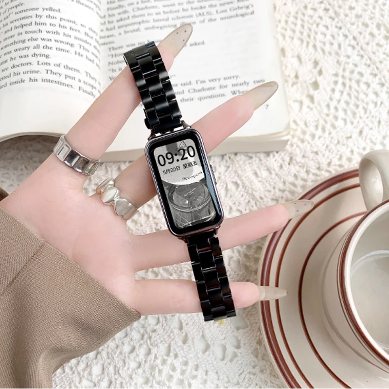 Graceful Metal Bracelet For Huawei Band 10 9 8 Watchband Stainless Steel Strap correa Huawei Band 8 9 10 Replacement Accessories