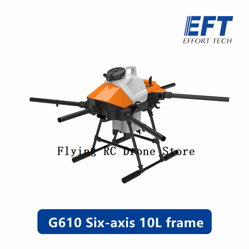 EFT G610 six-axis 10L folding agricultural spraying drone 1460mm wheelbase plug-in water tank frame kit