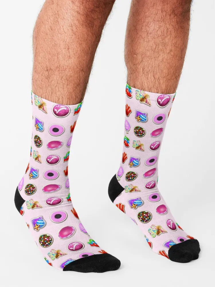 Booster Stash Candy Crush calcetines divertidos para hombres y mujeres, calcetines de hockey