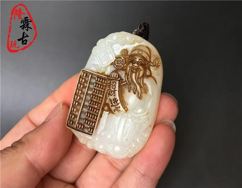 إله الرخام الأبيض العتيق، حساب دقيق، ماركة اليشم العلامة التجارية القديمة العالية، قلادة حجر السيارة. اكسسوارات ديكور الغرفة