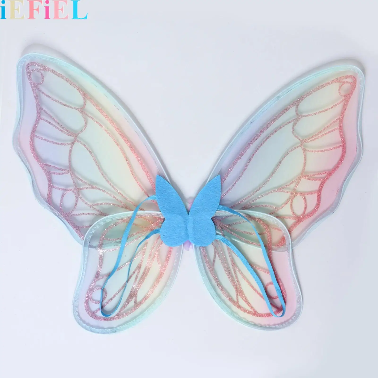 

Shiny Butterfly Wings Creative Fake Flower Decorated Princess Angel Wing Women Girls Halloween Party Favor Cosplay Costume Wings