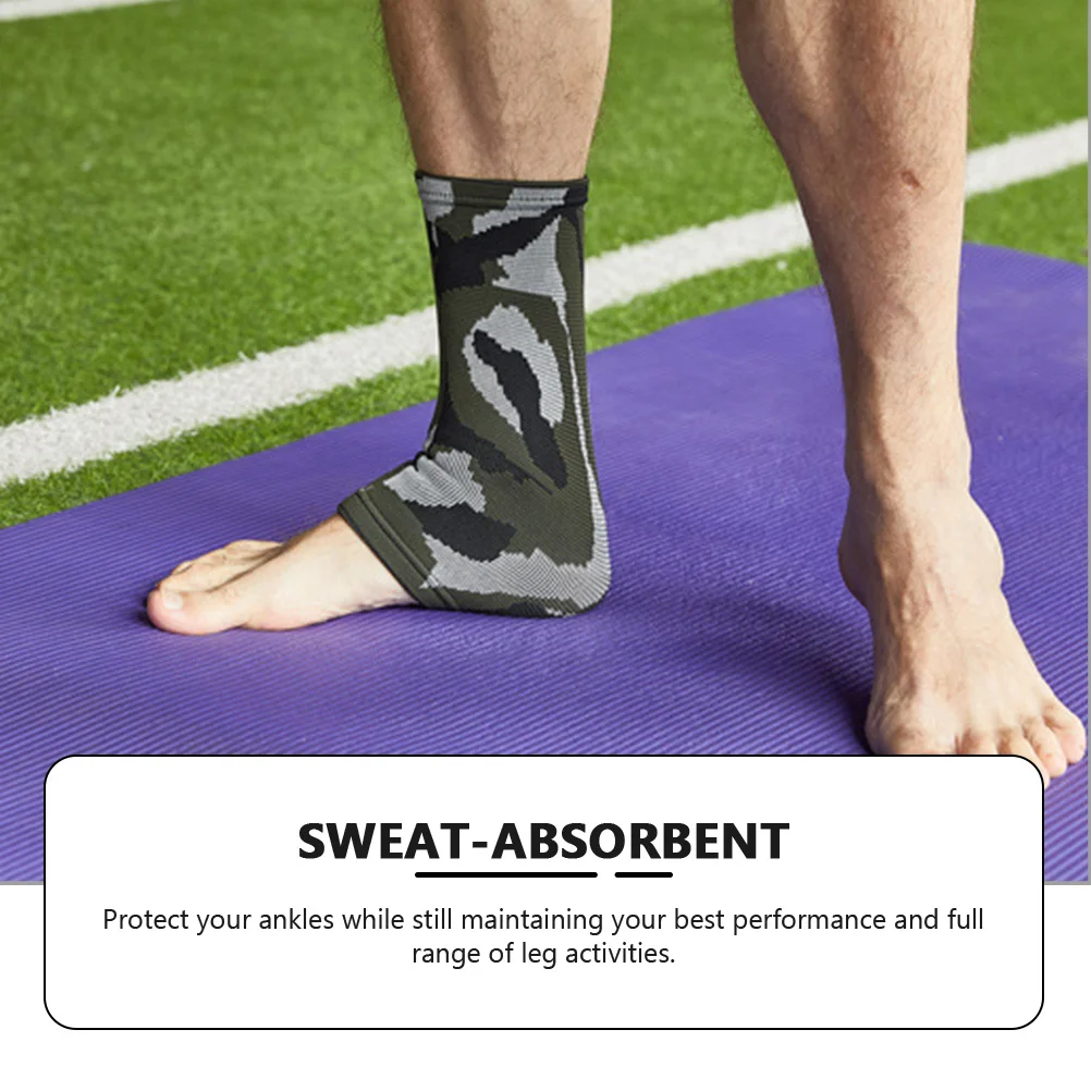 دعامة الكاحل، أكمام مضغوطة، دعم مرن قابل للتنفس للرياضة والجري وكرة السلة واليوجا واللياقة البدنية والتعافي المموه #2