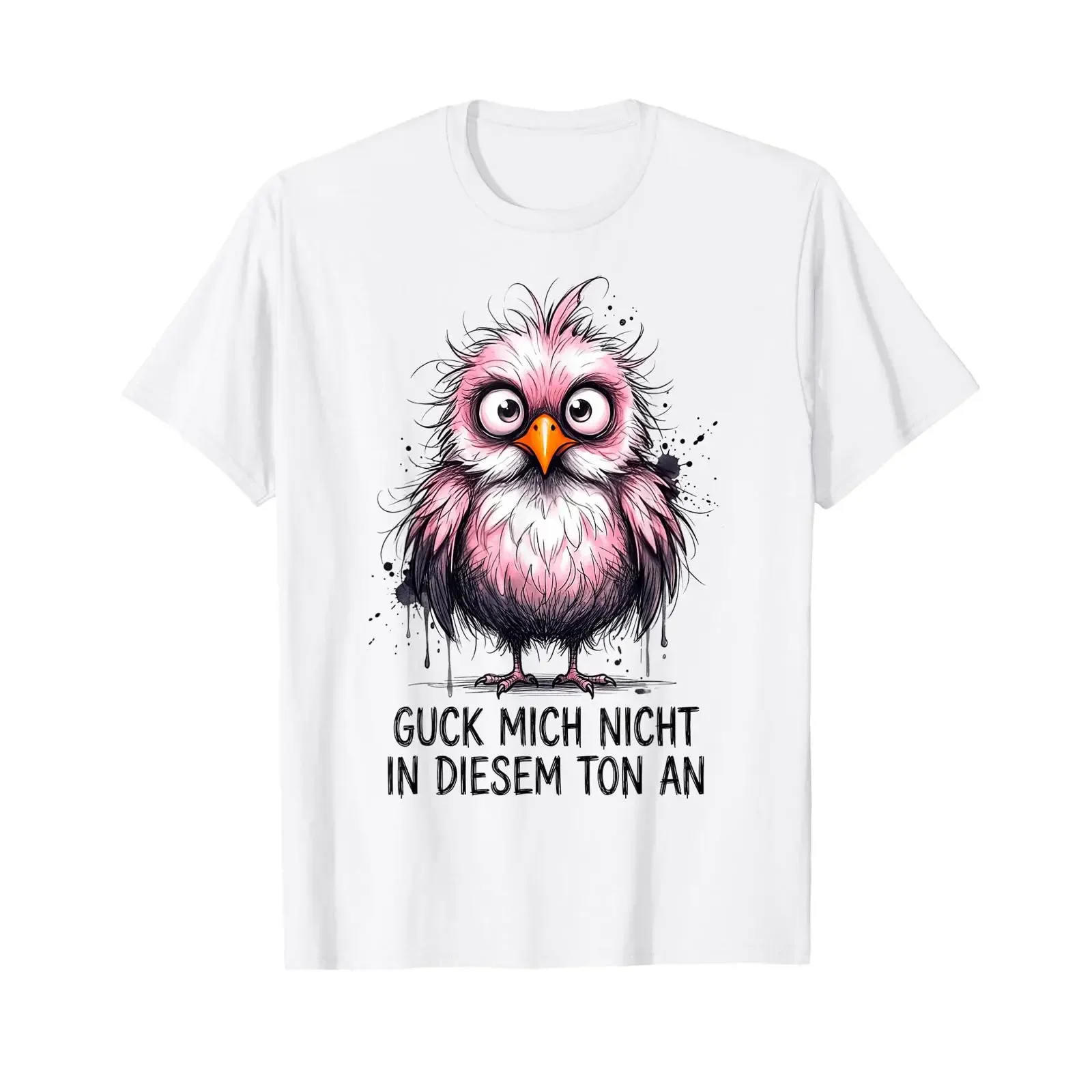 Lustiges Eulen-T-Shirt mit der Aufschrift „Guck Mich Nicht in diesem Ton an“, Vintage-Look, gewaschenes Oberteil für den Alltag, Streetwear, atmungsaktiv, weich.