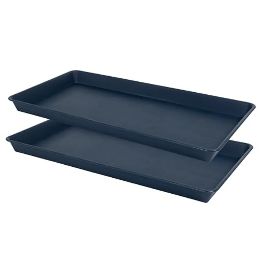 

VUWEZ 2 Pack Plant Growing Nursery 1020 Trays Plant Saucer Tray Heavy Sturdy Seed Starting Trays Plant Starter Trays for Indoor