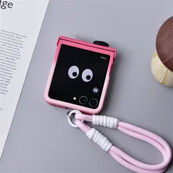 Cute Biscuit Pink Portable Rope Gradient Phone Case for Motorola Razr 60 50 Ultra Razr 2025 Razr Plus 2024 Shockproof Cover