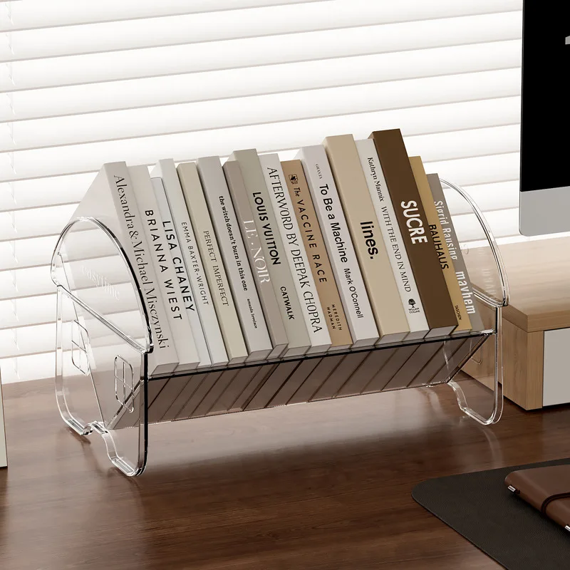 AOLIVIYA Desk Bookcase Cabinet Library Shelves Bookshelf Storage Rack Office Student Display Folder Organizer Stand