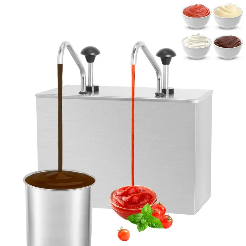 Sauce Pump Dispenser 3L * 2 High Quality Durable Stainless Steel Sauce Dispenser