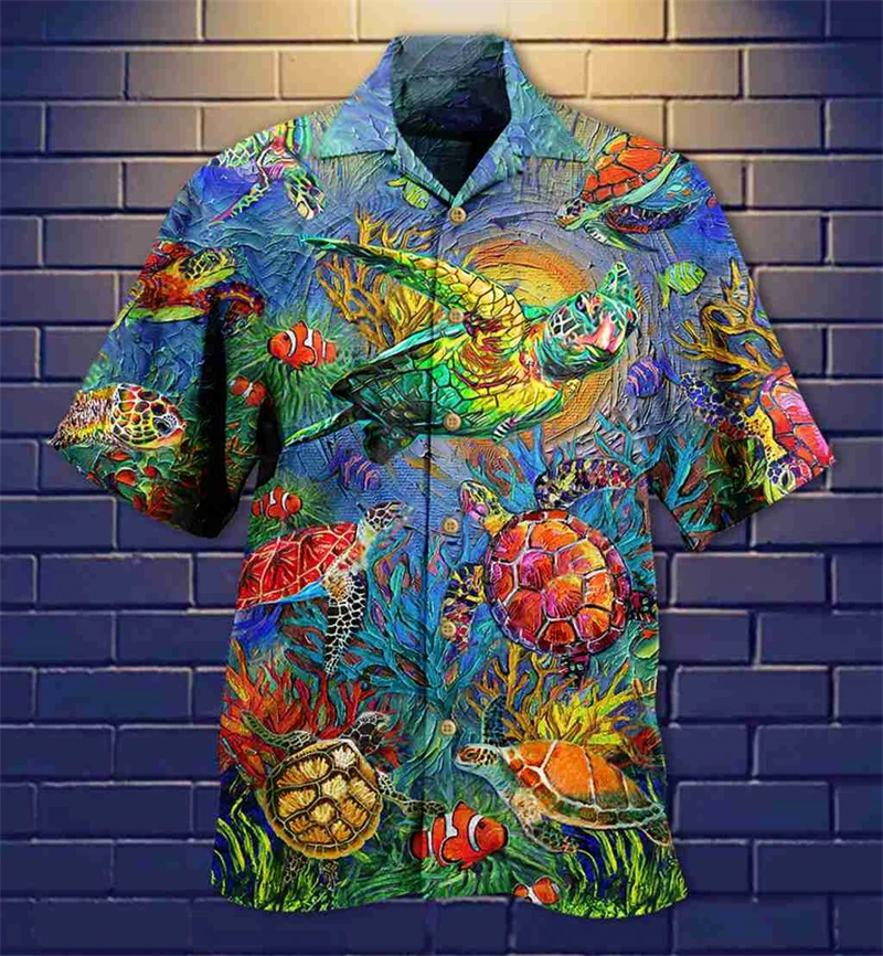 

Летние модные гавайские рубашки для мужчин: стильные, красочные, с коротким рукавом, 3D-принтом, отложным воротником, на пуговицах, свободного кроя, дышащие, для отпуска.
