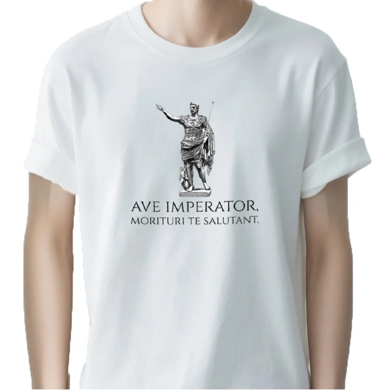 Nuevo César Augustus-Ave Imperator, Morituri Te Salutant-Camiseta de roma antigua, camisetas personalizadas, camiseta pa