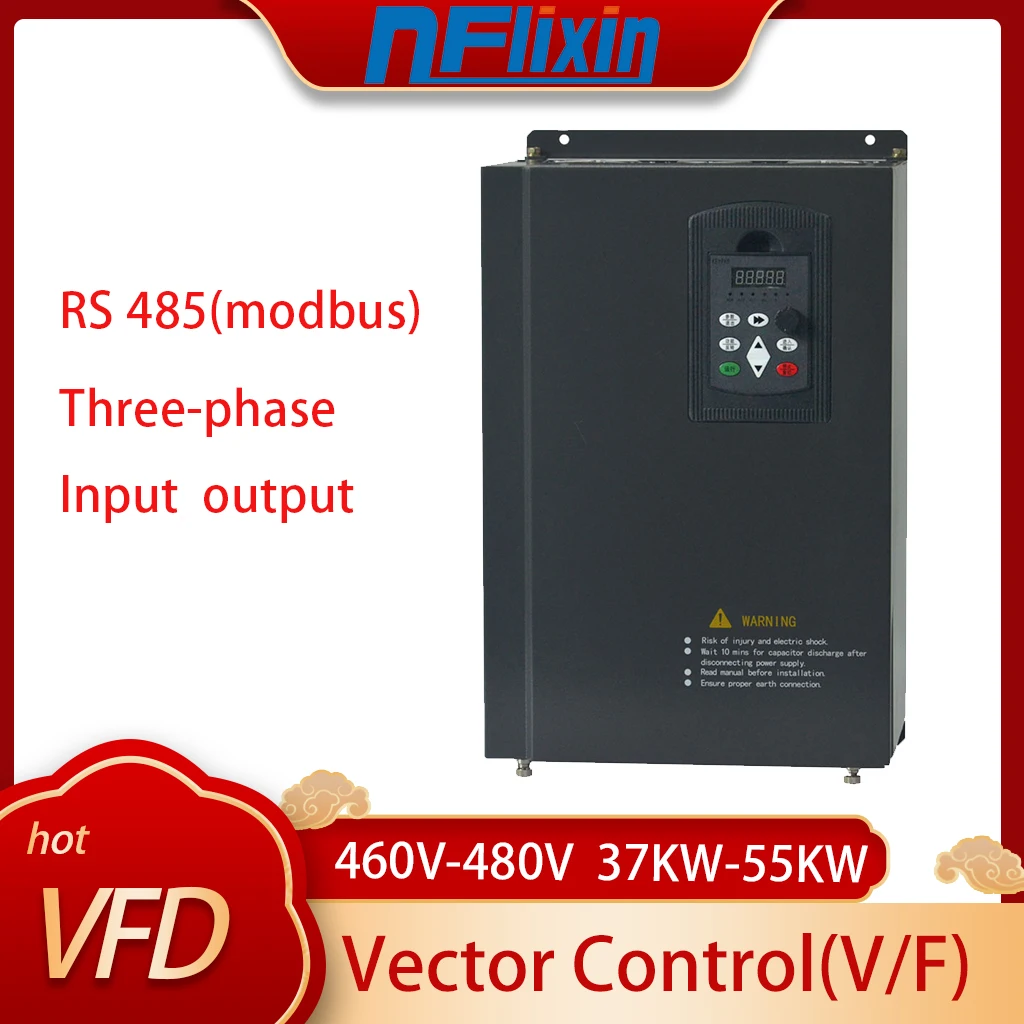 

VFD 460V-480V 37KW-55KW VFD Variable Frequency Drive Drive Three phase input and output Inverter Frequency Converter