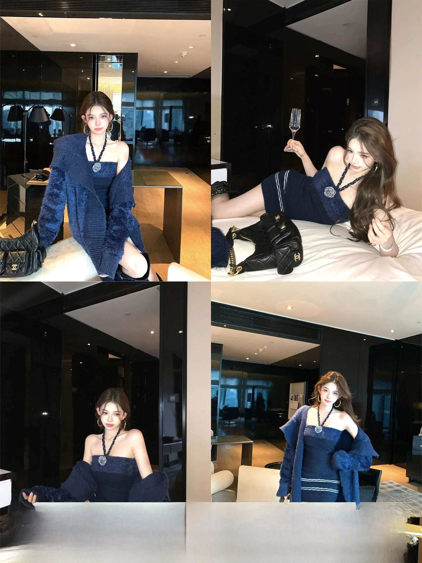 

Okaaay ds Wed Winter Vintage Loose Collar Long Knitted Open Cardigan Casual Sle Loose Fit Polyester Fiber Long Sve