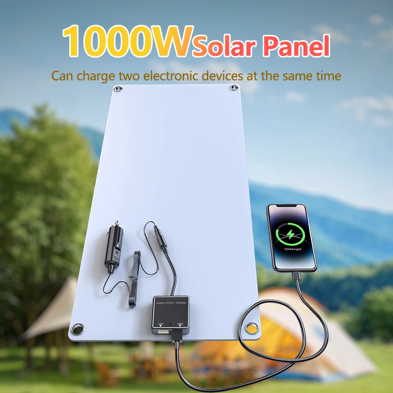 1000W Solar Panel Kit 12V Solar Cell 100A Controller Solar Plate for Phone RV Car Caravan Home Camping Outdoor Battery