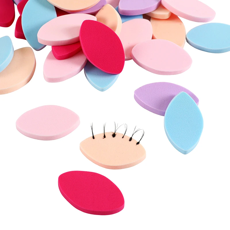 50/100 قطعة 2.5*4.5 سنتيمتر المهنية إسفنجة لينة كاذبة رمش منصات المبتدئين قابلة لإعادة الاستخدام ماكياج نفث التدريب رمش ملحقات أداة #3