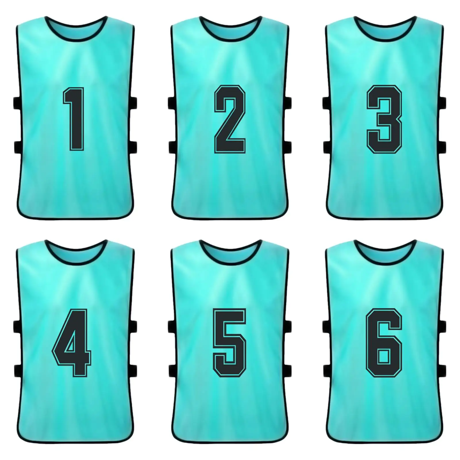 6/12pcs Kinder Fußball Pinnies schnell trocknen Fußball Trikot Jugend Sport Scrimmage Basketball Team Training nummerierte Lätzchen Sport weste – Detail 12