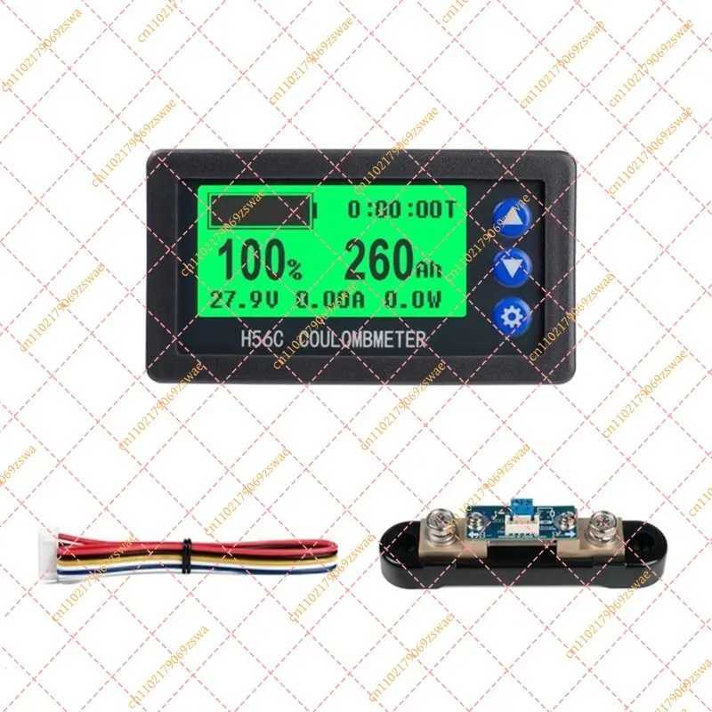 Compact 100A Shunt Battery Capacity Indicator Voltmeter Ammeter Coulomb Meter for Lithium Battery Tester