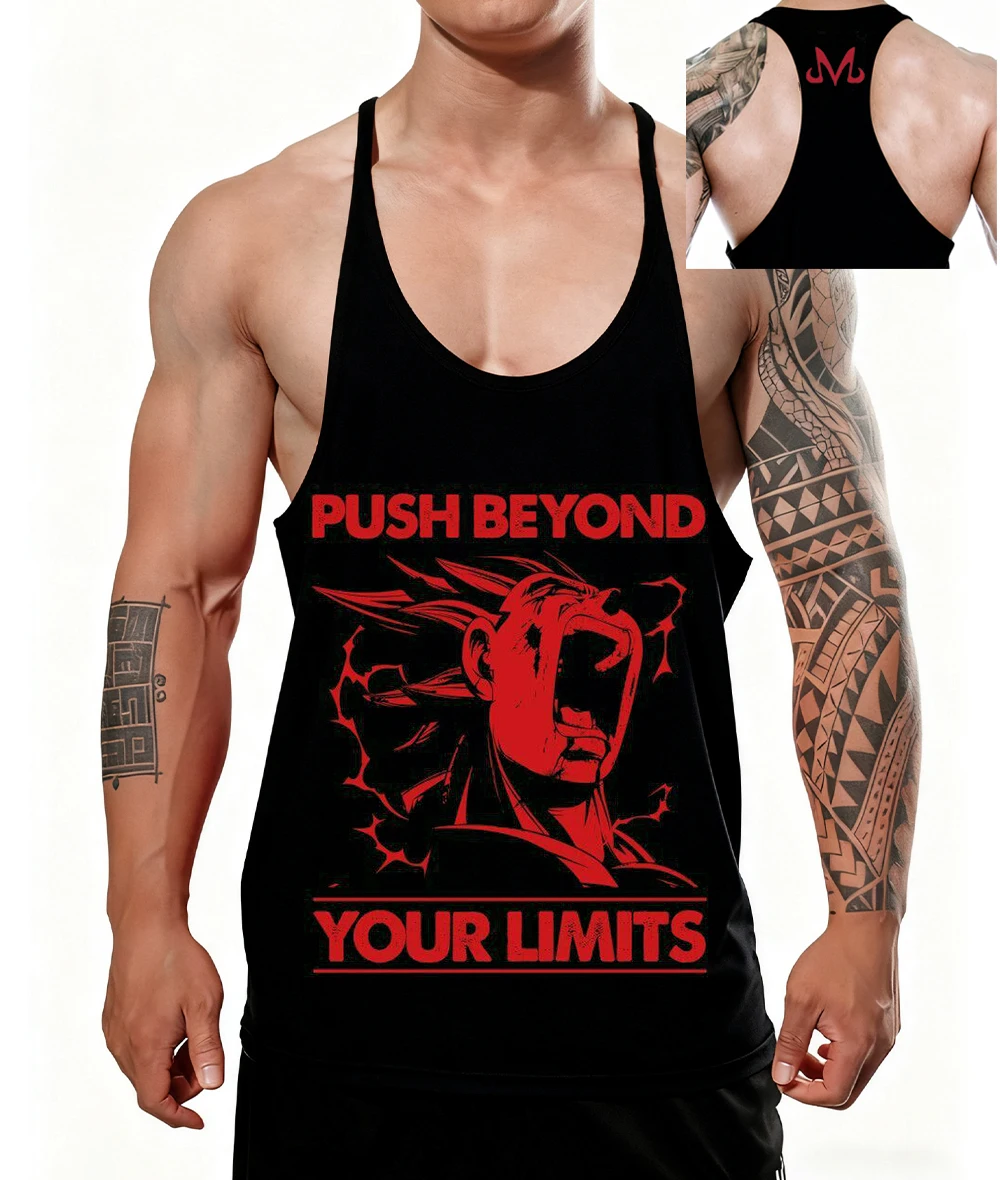 Nueva camiseta sin mangas Vegeta para hombre, chaleco 100% de algodón, camisetas sin mangas de secado rápido de Anime japonés Dragon Ball, top de construcción muscular para Fitness