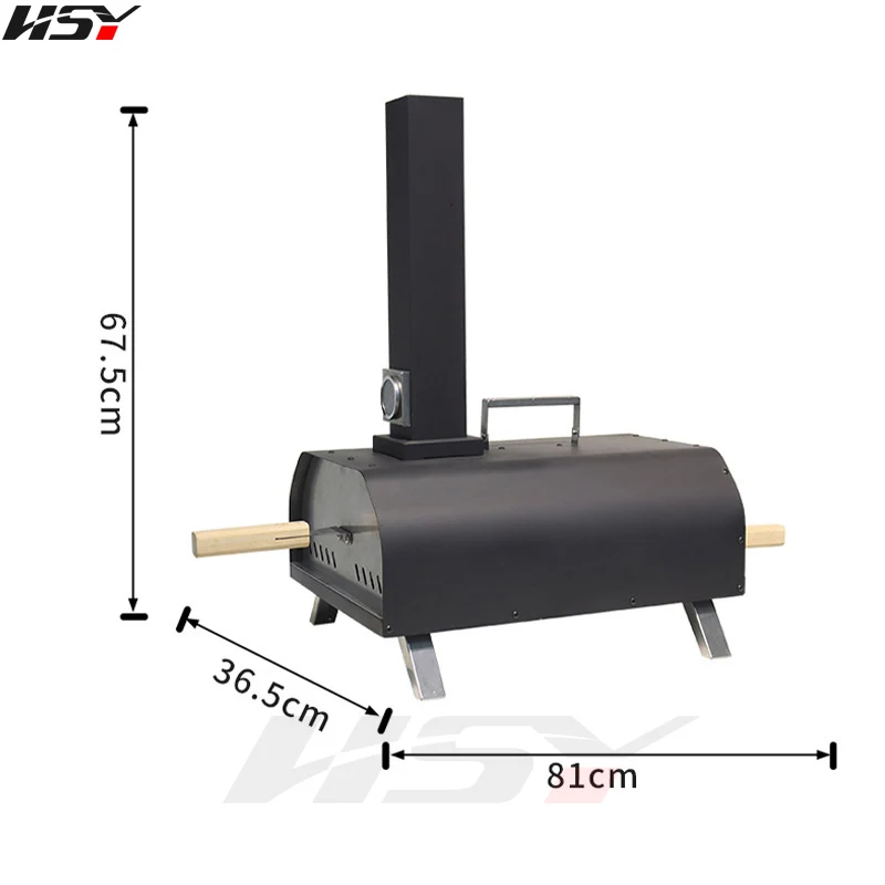 Outdoor Pizza Oven 11 Inch Wood Fired Pellet Stove Pizza Oven Portable Stainless Steel Cooking Pizza Maker for Backyard Kitchen