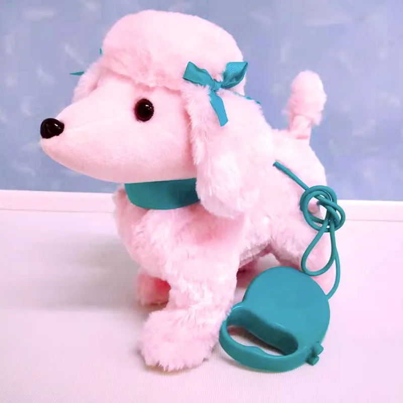 Robot Dog Toy Leash controled Electronic Plush Puppy Walk Bark Electronic Animal Pet Child Birthday Gift