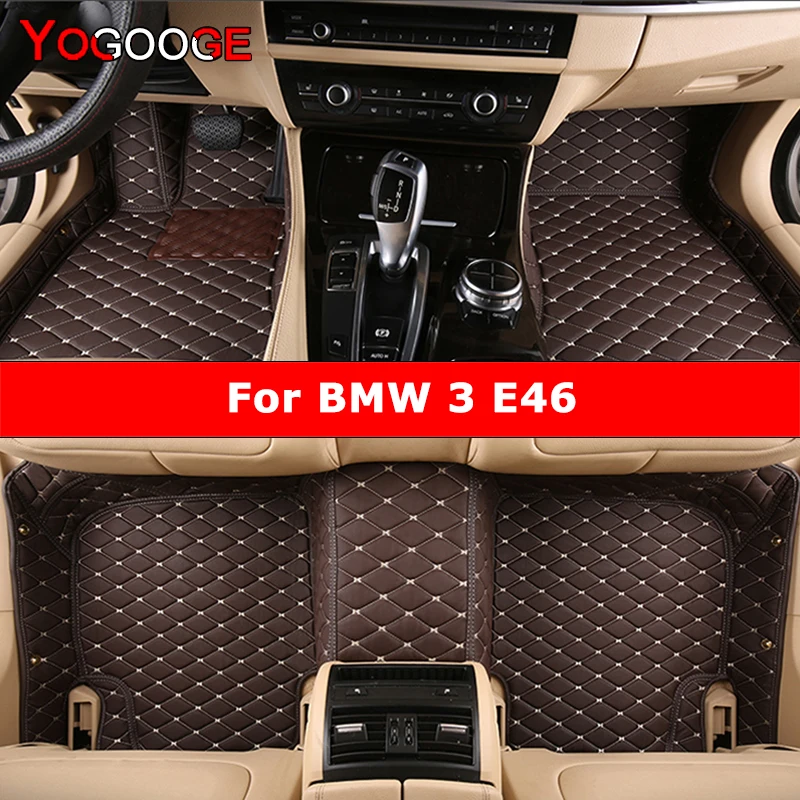 

YOGOOGE Custom Car Floor Mats For BMW 3er E46 1997-2004 318-330 Auto Carpets Foot Coche Accessorie