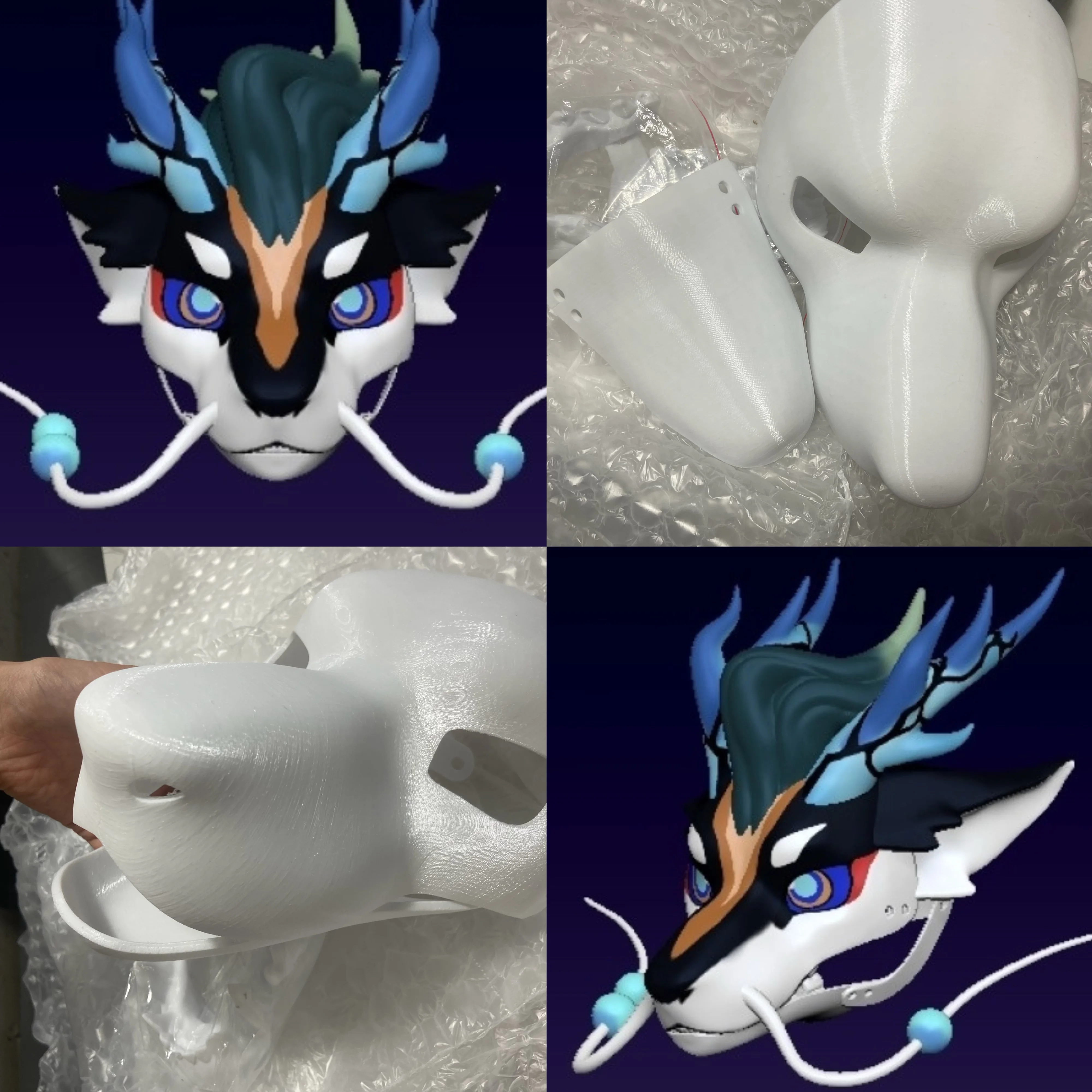 

Kigurumi Base Mask Movable Jaw Long Snouted Dragon Family 3D Printing Semi Realistic Beast Suit Skull Cosplay Costume Accessorie